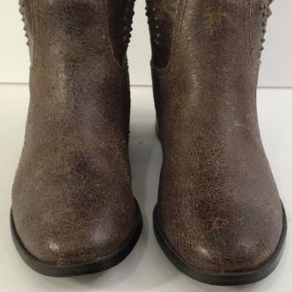 frye & co Distressed Leather Phoenix Studded Boots - Picture 8 of 10